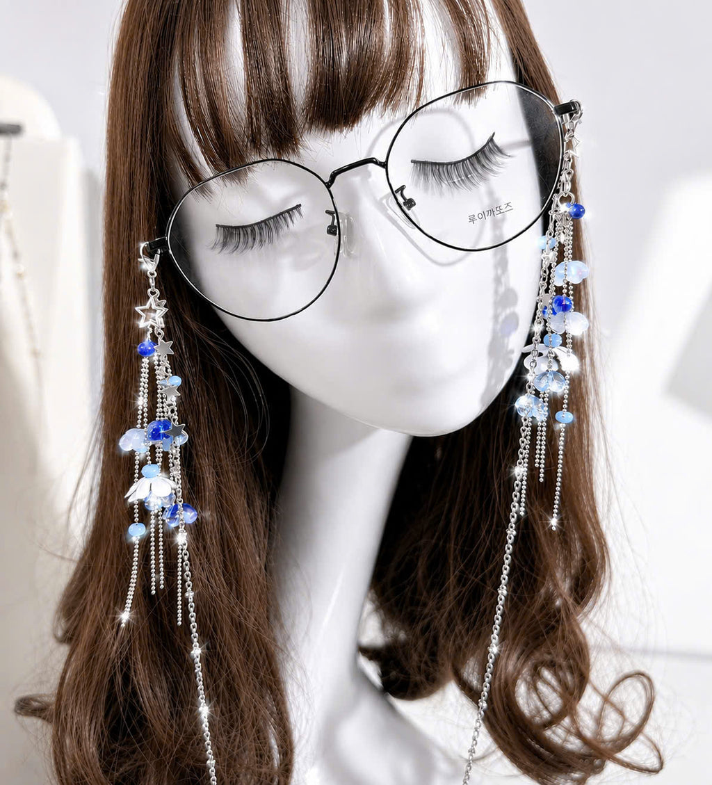 Blue Flower Glasses Chain