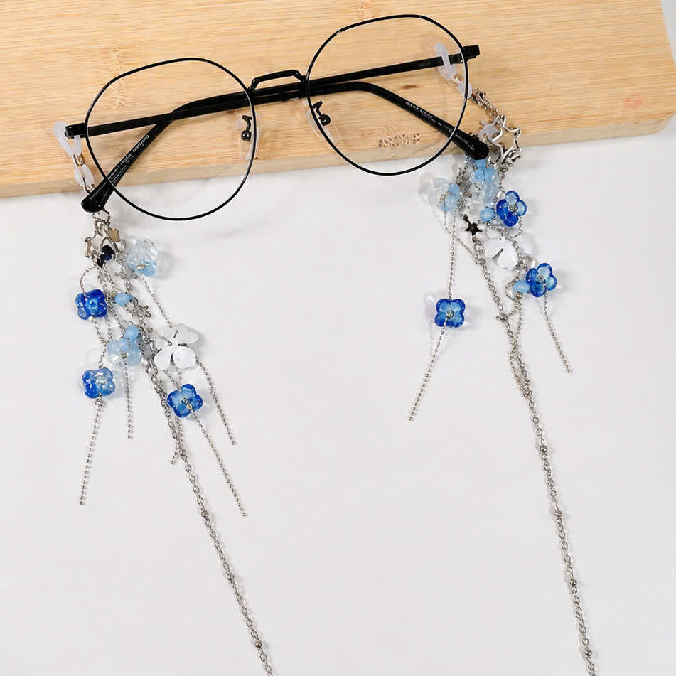 Blue Flower Glasses Chain