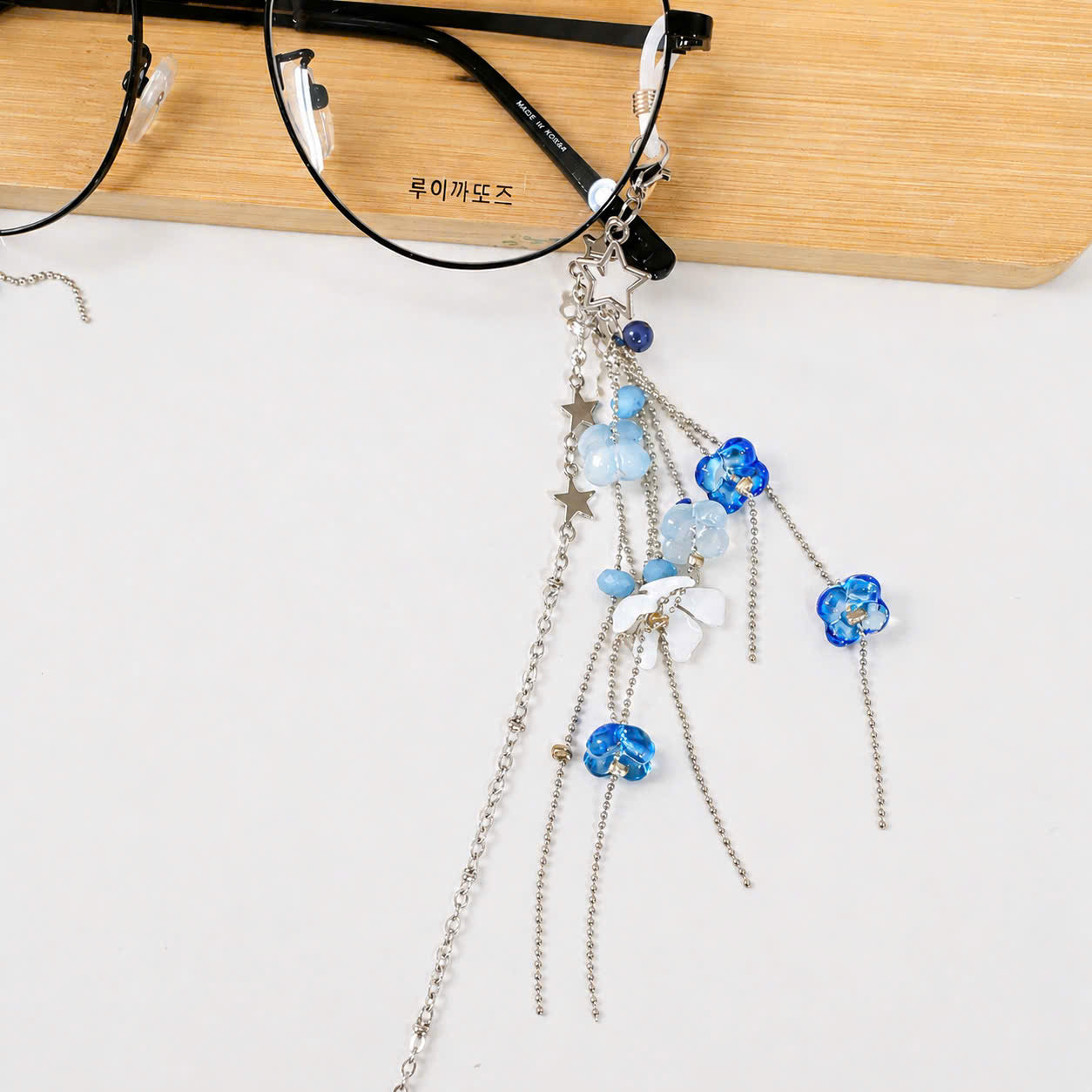 Blue Flower Glasses Chain