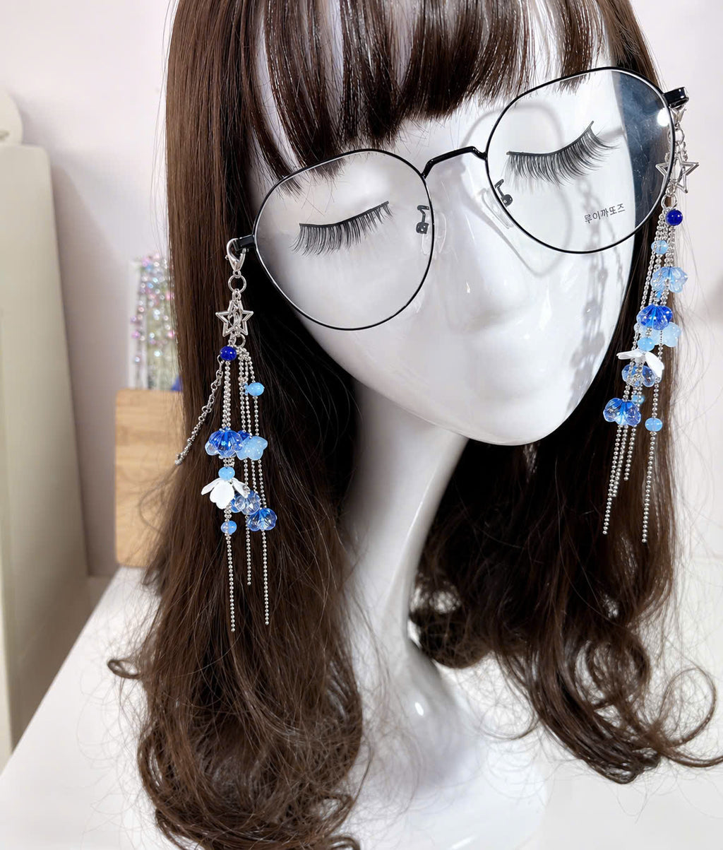 Blue Flower Glasses Chain