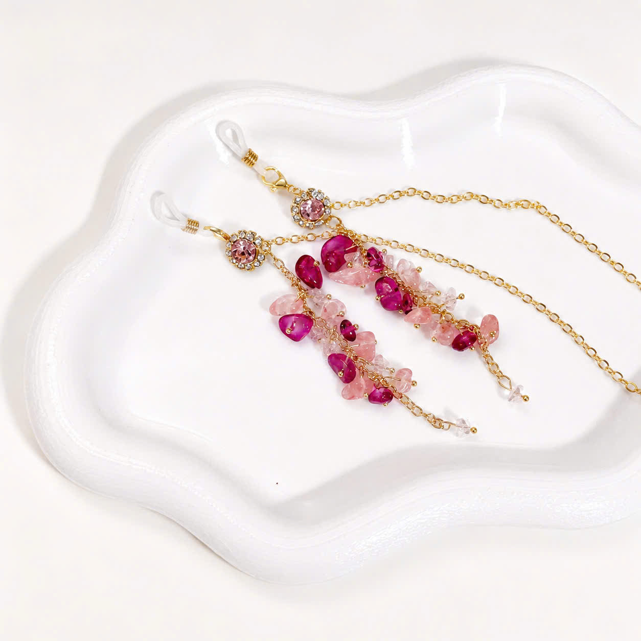 Pink Gemstone Glasses Chain