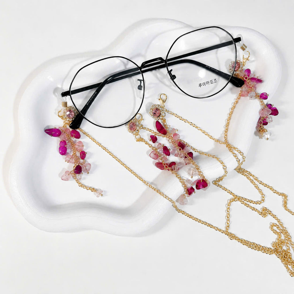 Pink Gemstone Glasses Chain