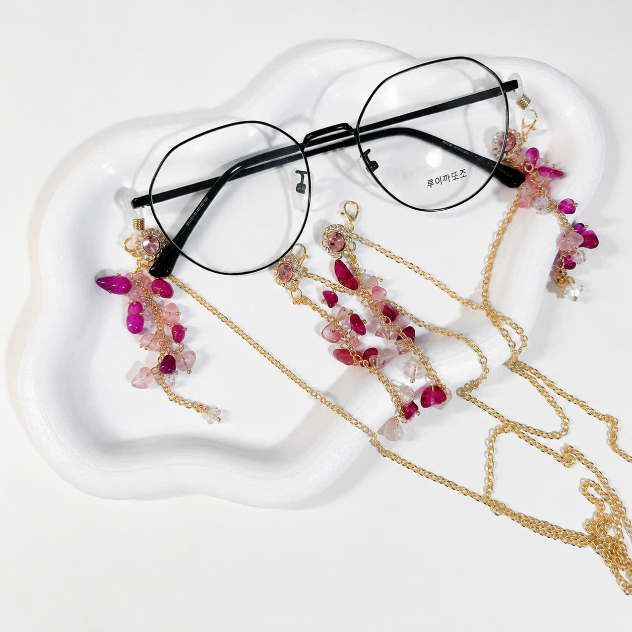 Pink Gemstone Glasses Chain