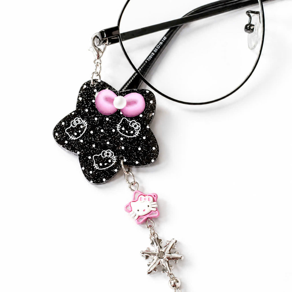Black Pink Kitty Glasses Chain