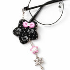Black Pink Kitty Glasses Chain