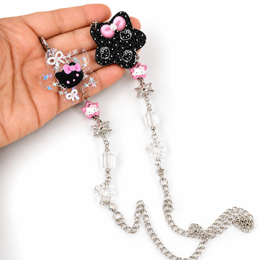 Black Pink Kitty Glasses Chain