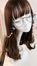 Black Pink Kitty Glasses Chain