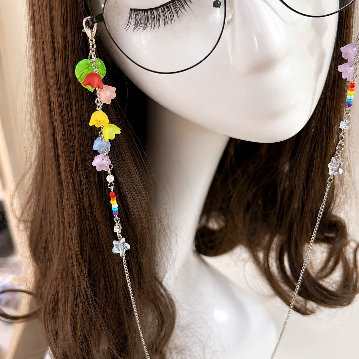 Rainbow Lily Flower Glasses Chain