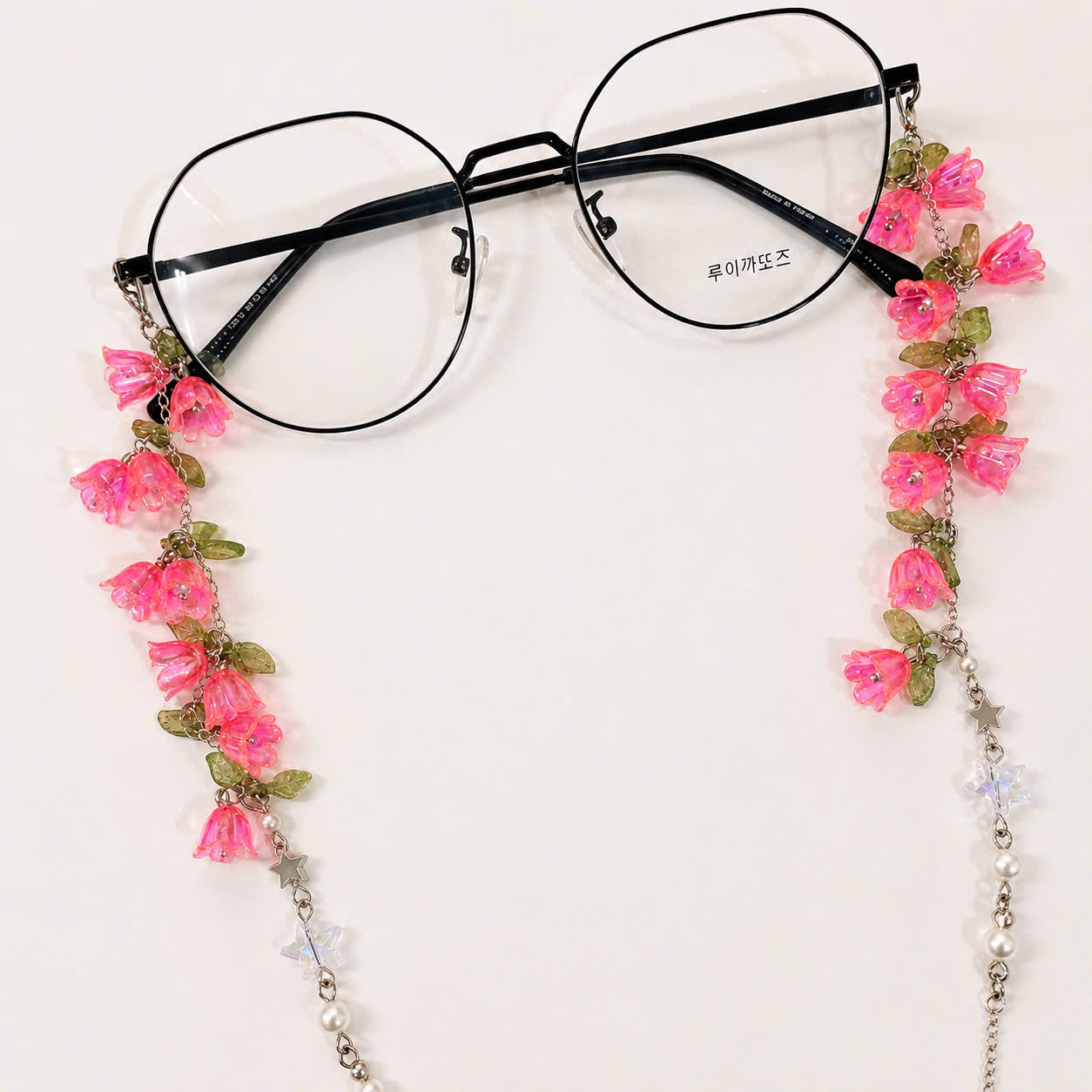 Pink Lily Flower Glasses Chain