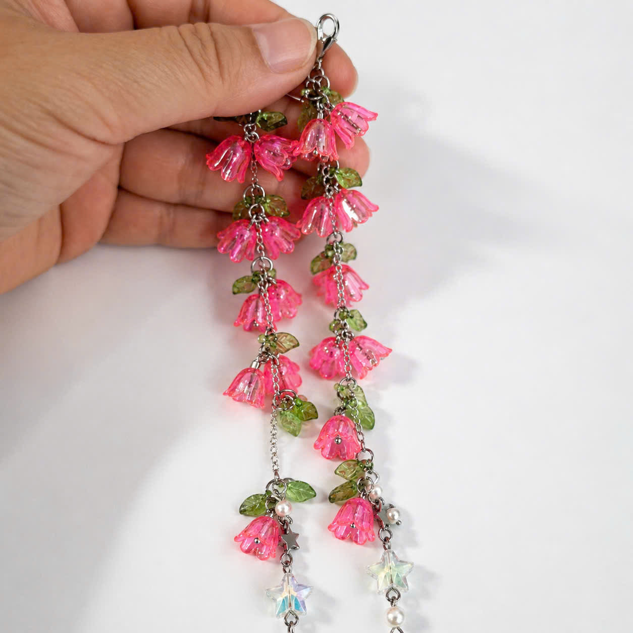 Pink Lily Flower Glasses Chain
