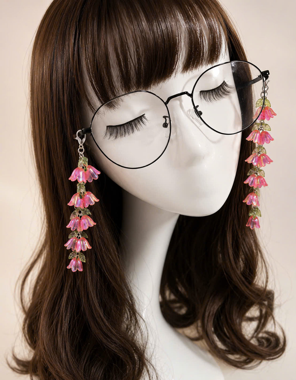 Pink Lily Flower Glasses Chain