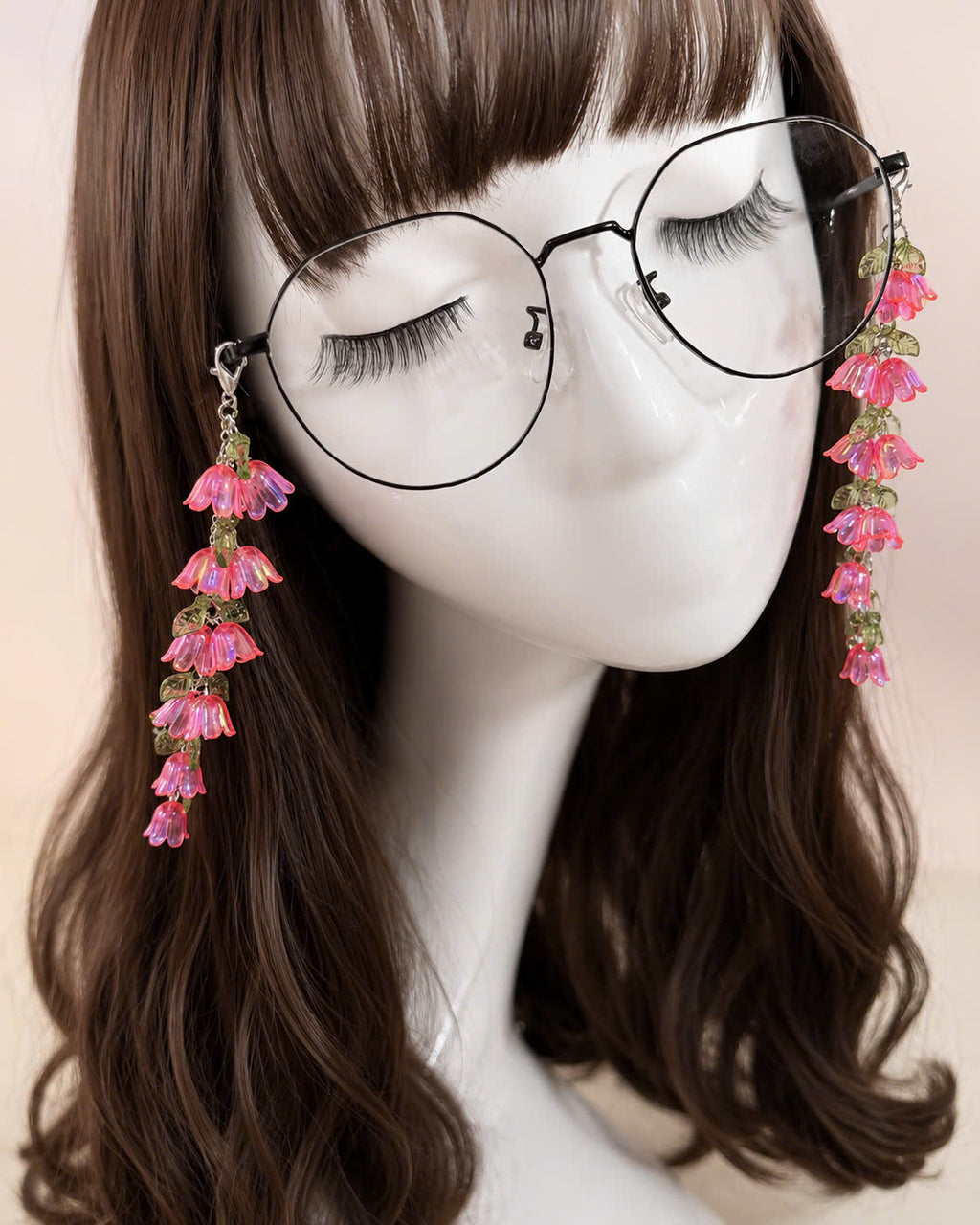Pink Lily Flower Glasses Chain