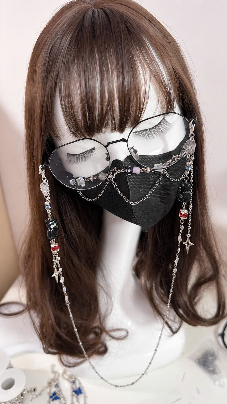 Black Cat Star Glasses Chain