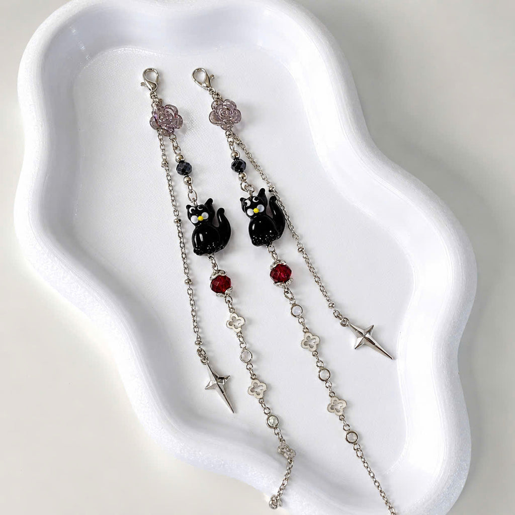 Black Cat Star Glasses Chain