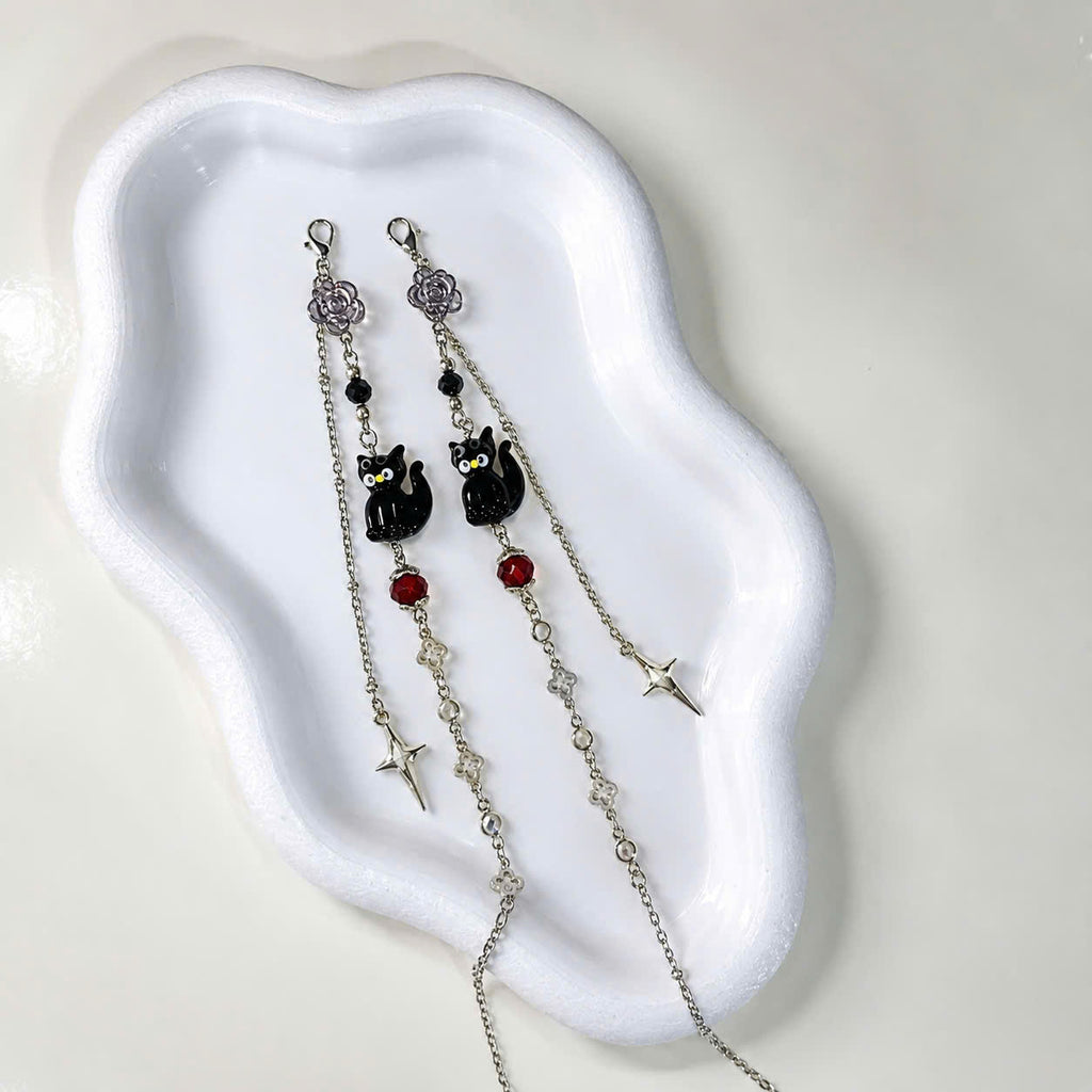 Black Cat Star Glasses Chain