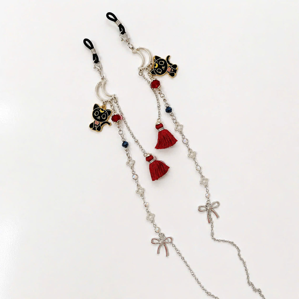 Black Cat Moon Glasses Chain