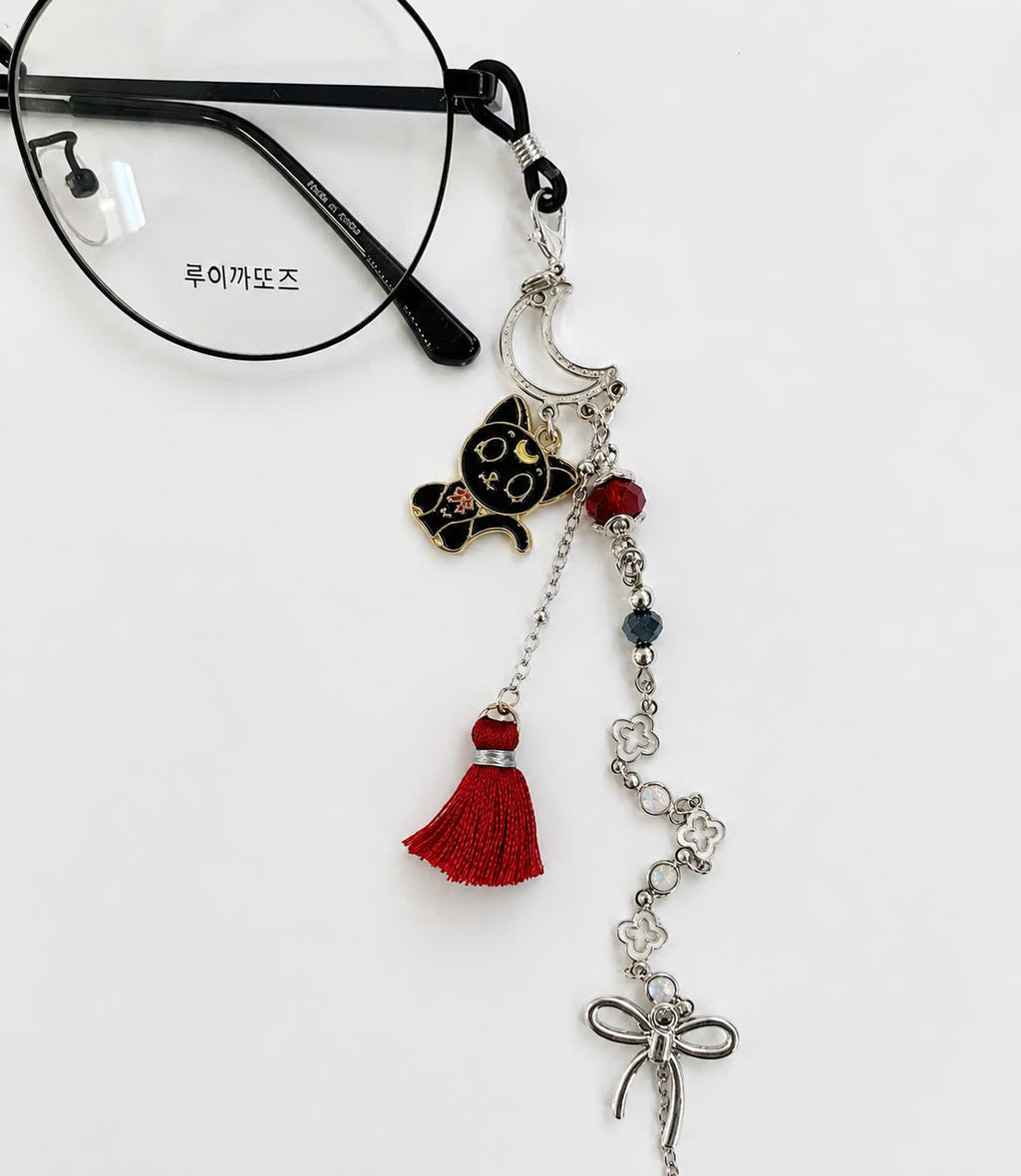 Black Cat Moon Glasses Chain