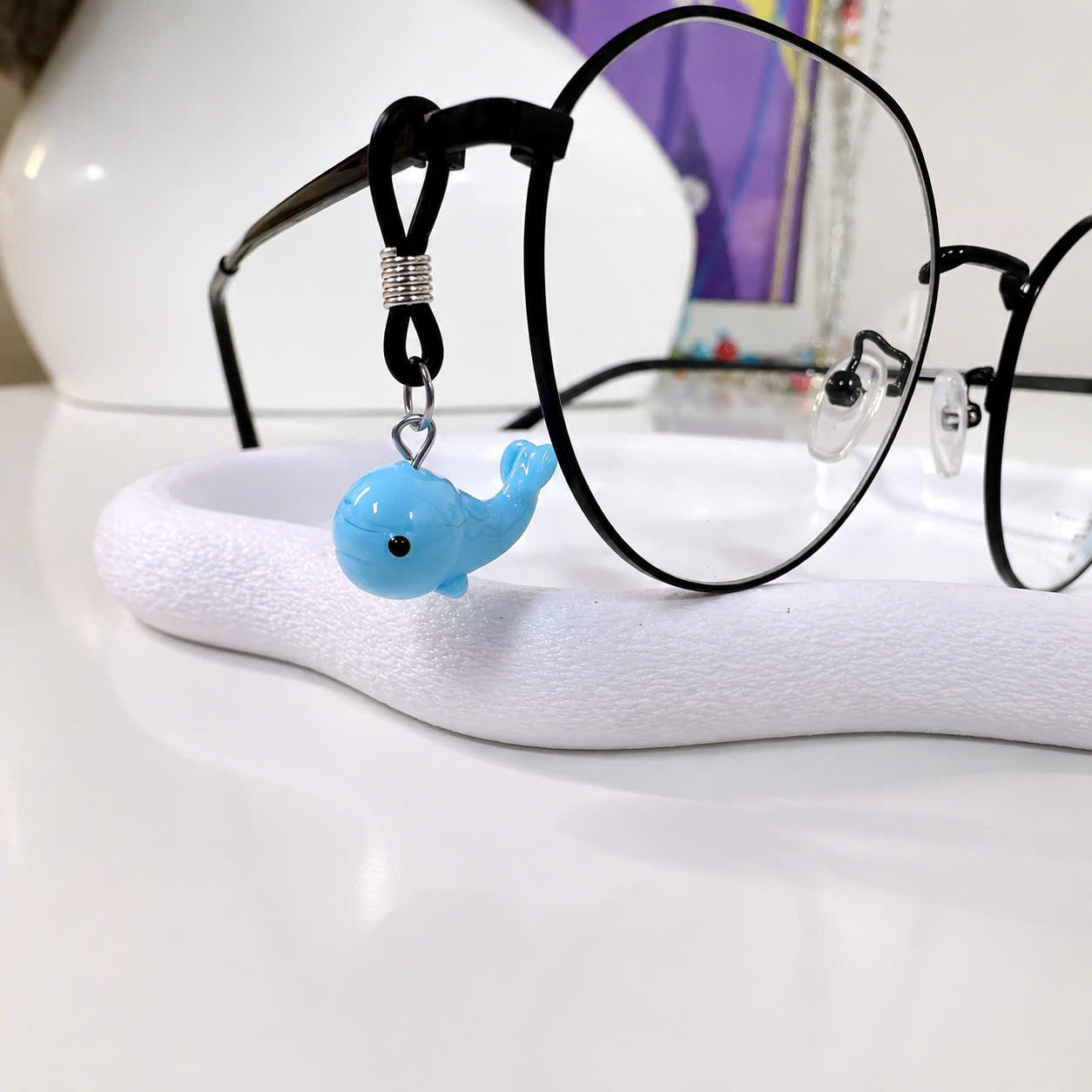 Blue Whale Glasses Charm