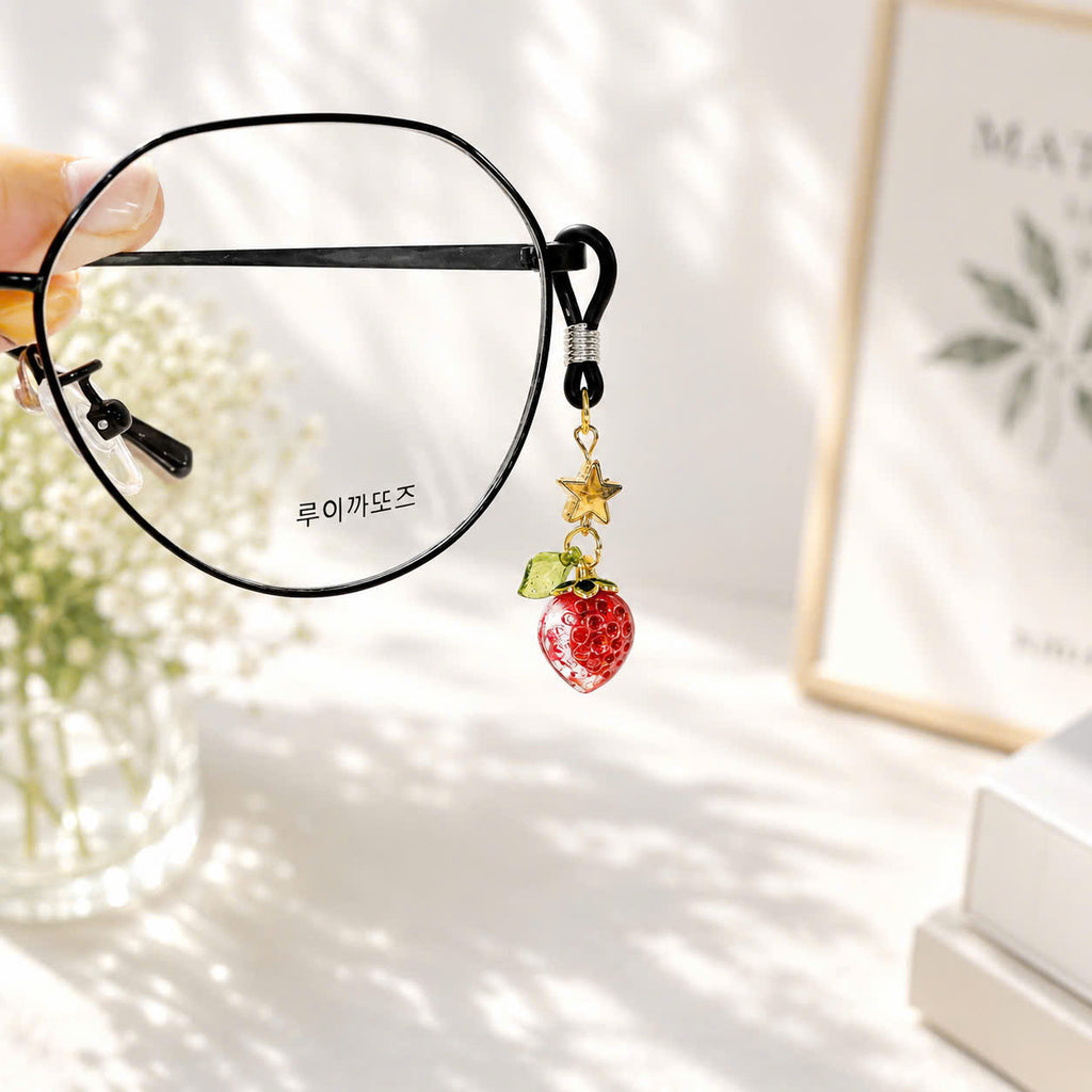 Cute Strawberry Glasses Charms