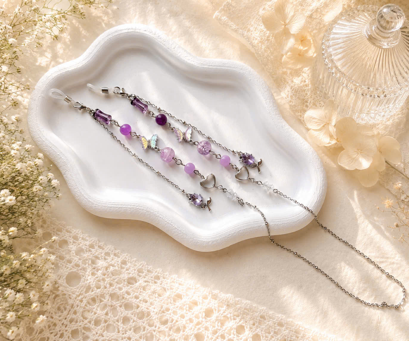 Purple Butterfly Glasses Chain