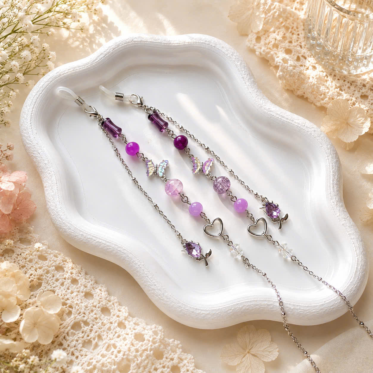 Purple Butterfly Glasses Chain