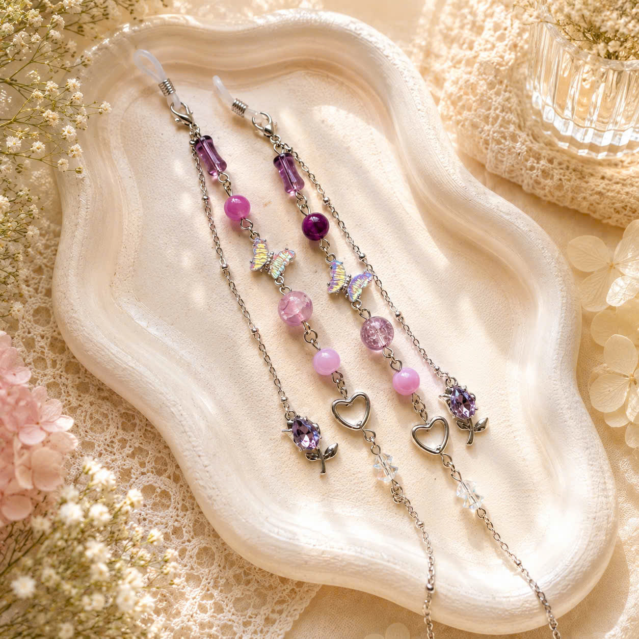 Purple Butterfly Glasses Chain
