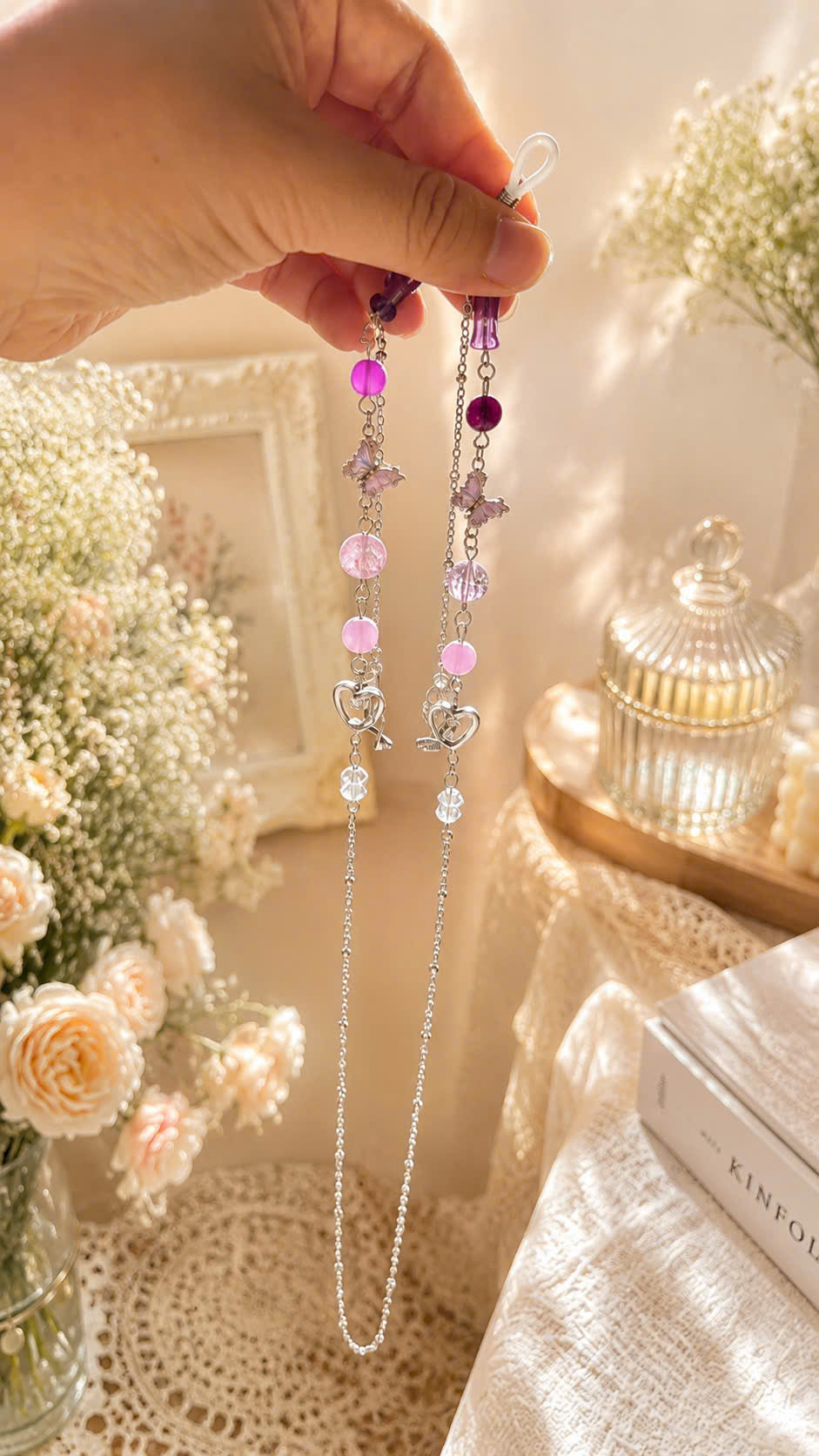 Purple Butterfly Glasses Chain