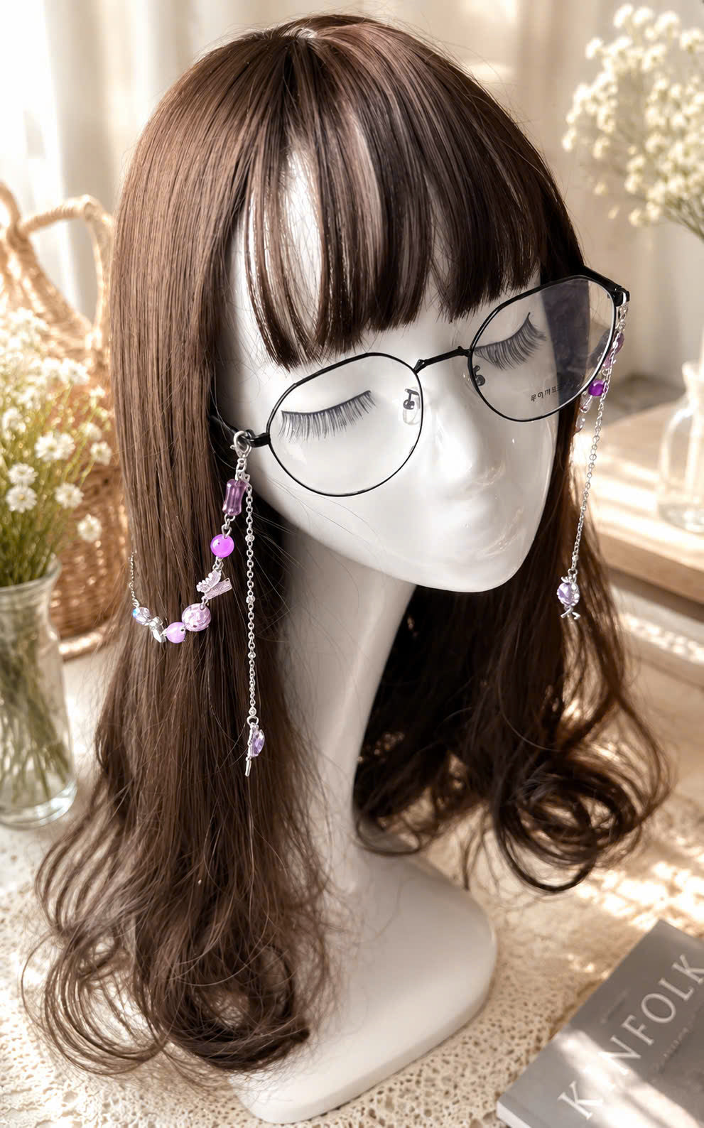 Purple Butterfly Glasses Chain