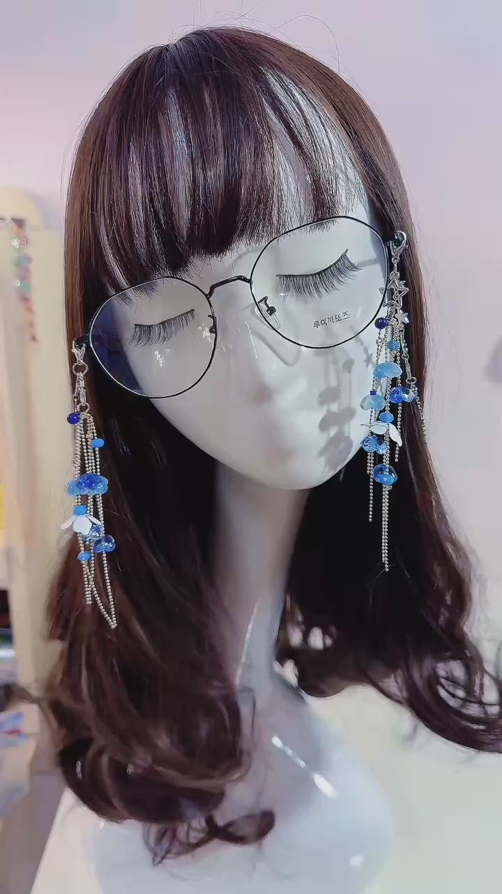 Blue Flower Glasses Chain