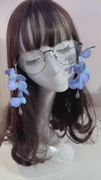 Blue Hydrangea Glasses Chain