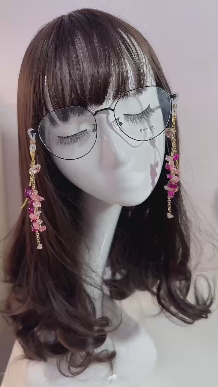 Pink Gemstone Glasses Chain