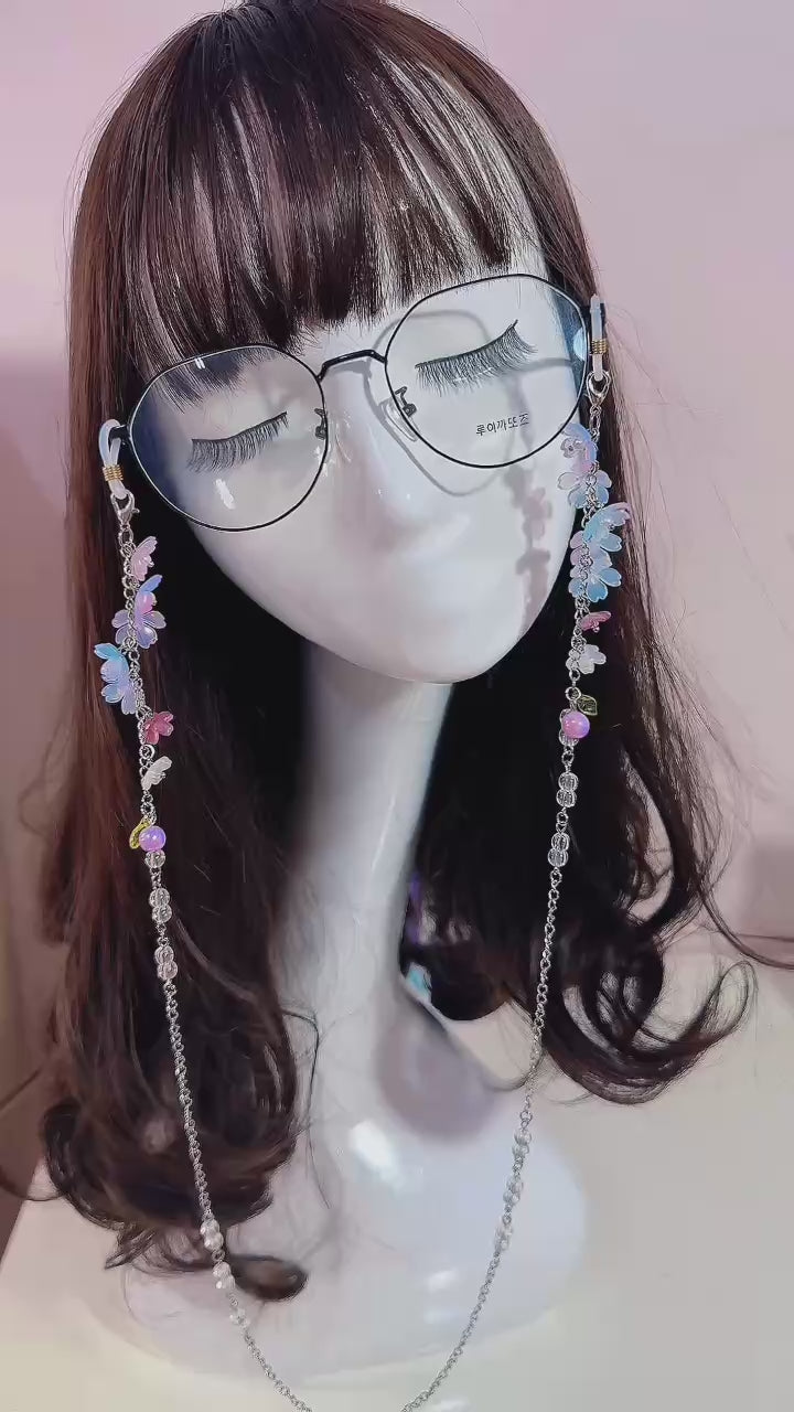 Purple Floral Glasses Chain