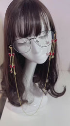 Red Butterfly Gold Glasses Chain