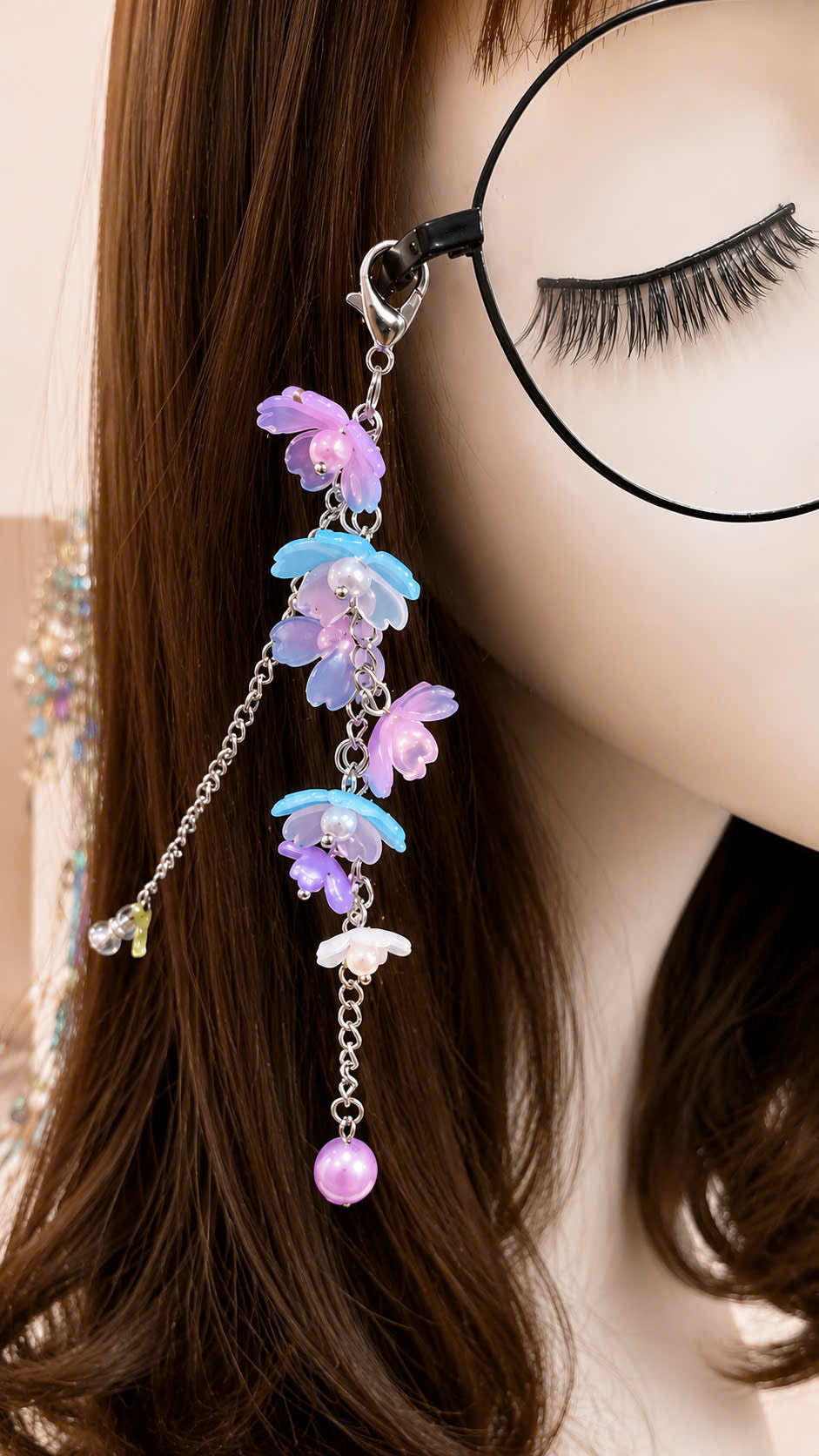 Fairy Flower Glasses Chain - Handmade Pastel Floral Eyeglass Holder Necklace