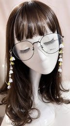 Lily Flower Glasses Chain - Handmade White Floral Eyeglass Holder Necklace, Elegant Beaded Eyewear accessory