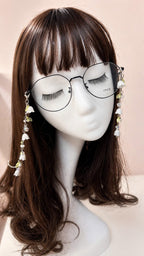 Lily Flower Glasses Chain - Handmade White Floral Eyeglass Holder Necklace, Elegant Beaded Eyewear accessory