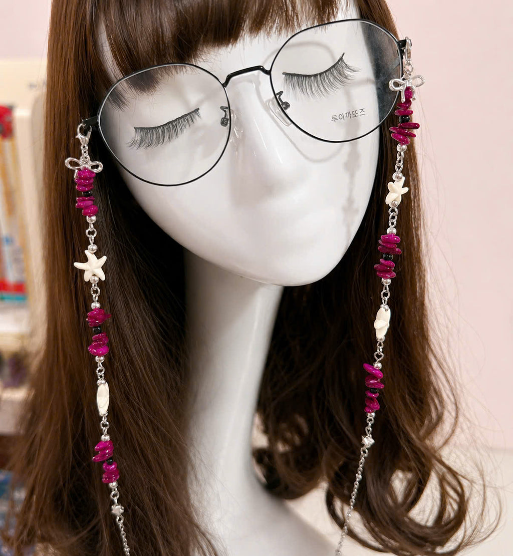 Starfish Glasses Chain - Handmade Beaded Eyeglass Chain, Coastal Inspried Glasses Accessory