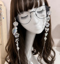 Fairy Flower Glasses Chain - Inredescent Butterfly Eyeglass Chain, Handmade Eyewear Holder Necklace, Cute Kawaii Glasses Accessory