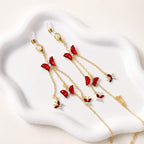 Red Butterfly Gold Glasses Chain