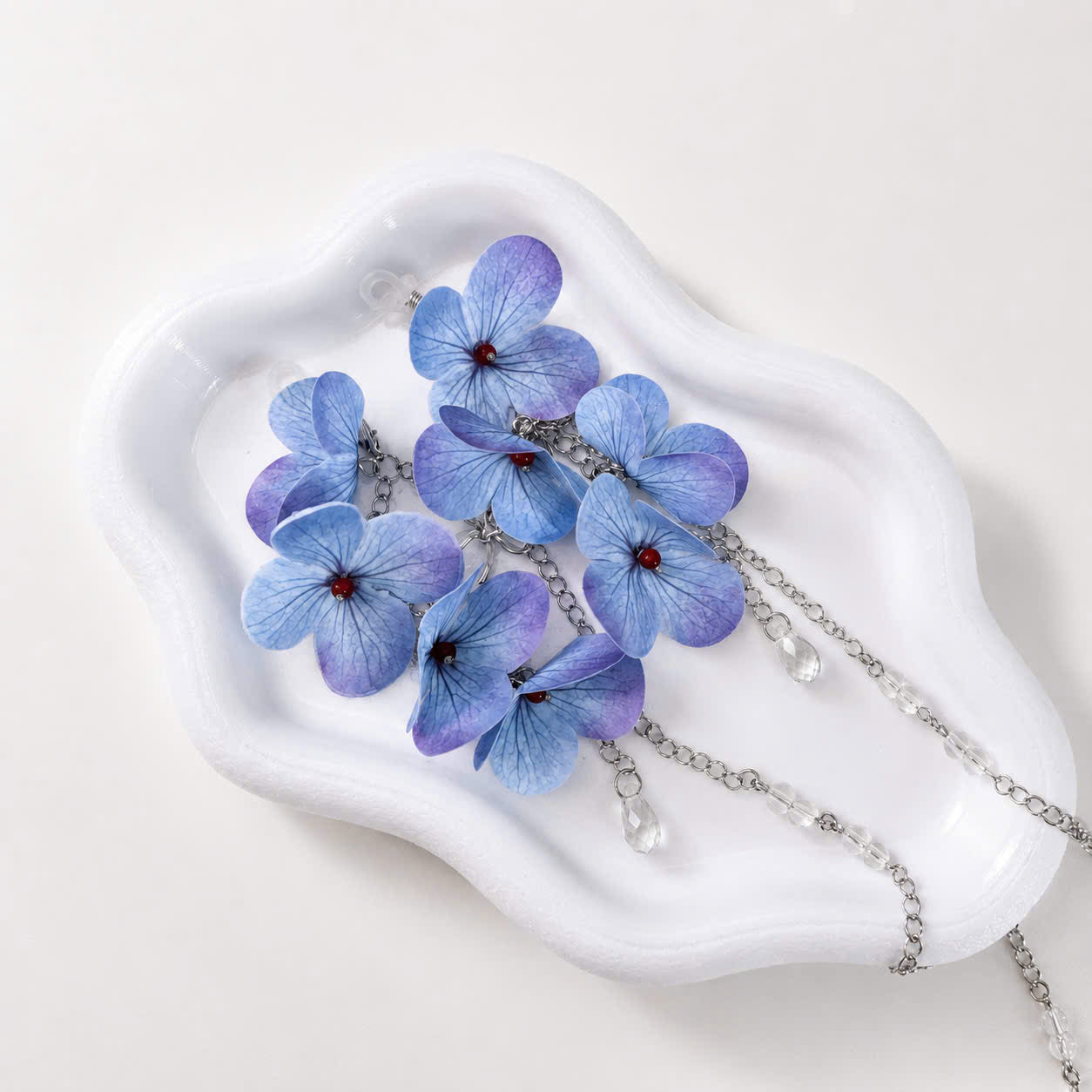 Blue Hydrangea Glasses Chain