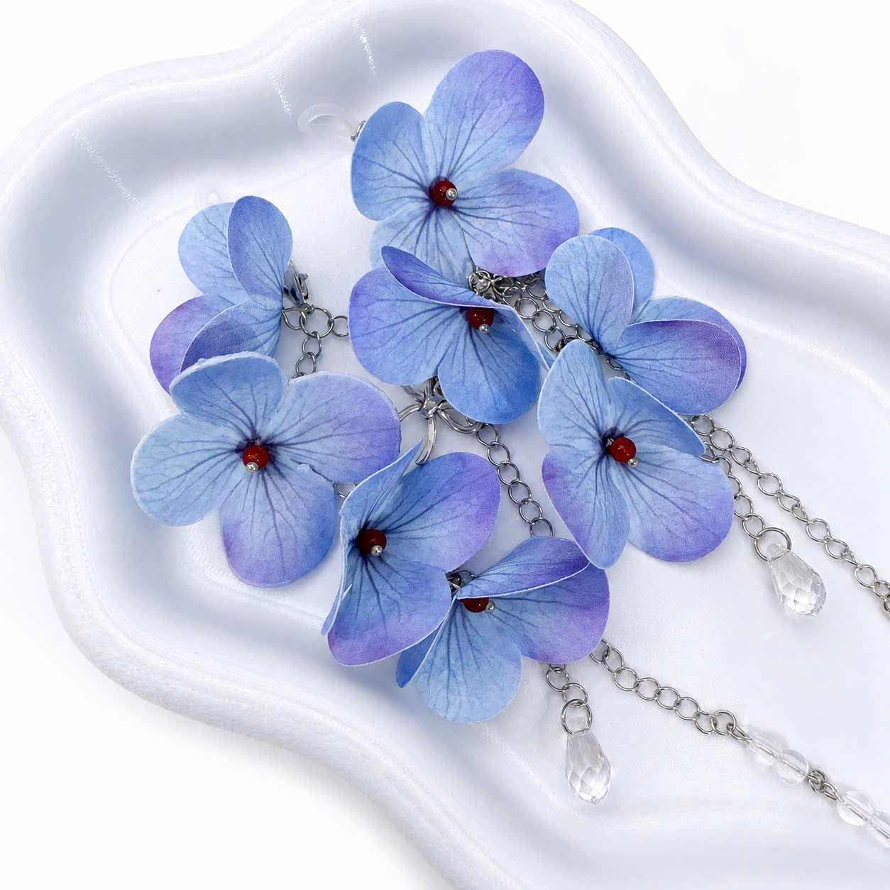 Blue Hydrangea Glasses Chain