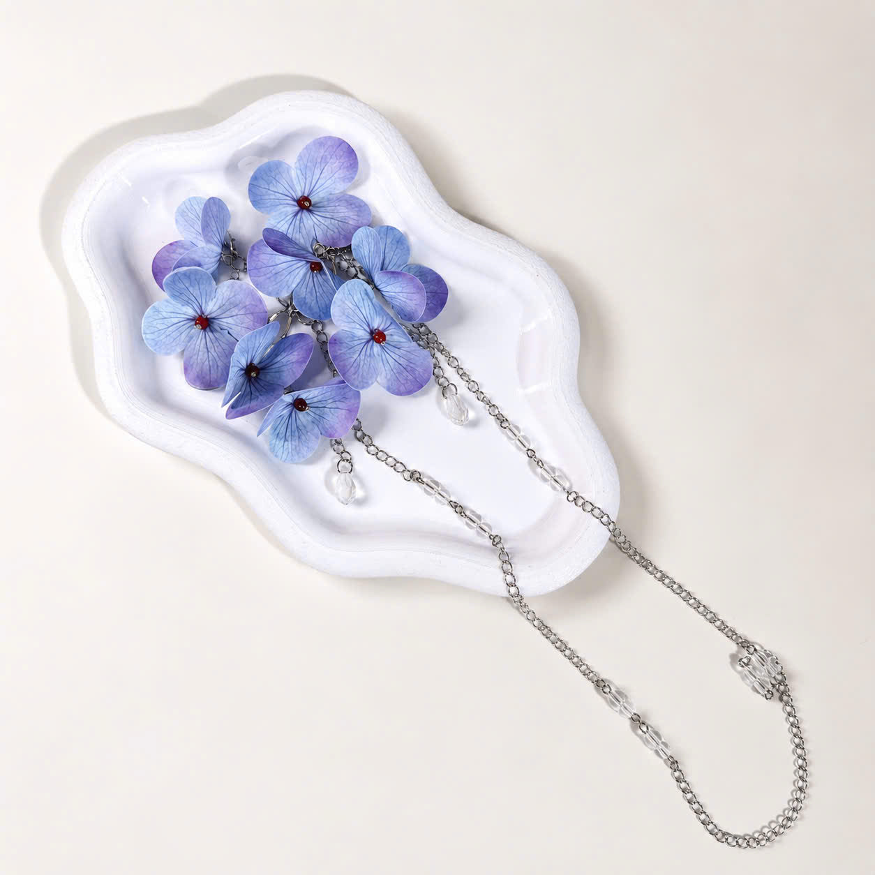 Blue Hydrangea Glasses Chain