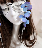Blue Hydrangea Glasses Chain